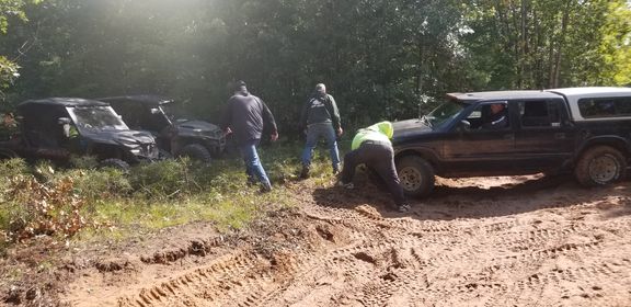 Helping a driver stuck on the Forest Road